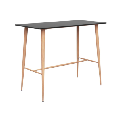 Table mange debout Scandinave avec 6 tabourets - Noir - Bois et métal