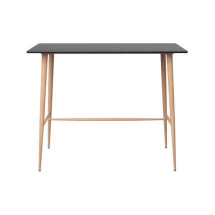Table mange debout Scandinave avec 6 tabourets - Noir - Bois et métal