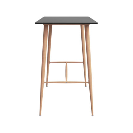 Table mange debout Scandinave avec 6 tabourets - Noir - Bois et métal