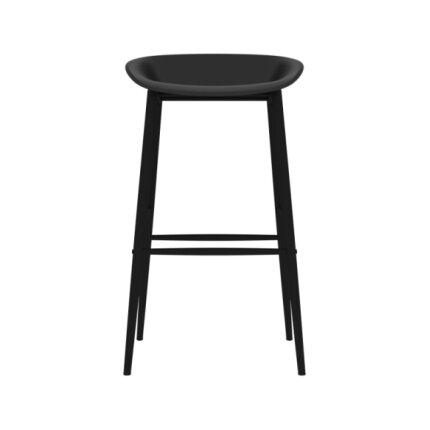 Table mange debout Scandinave avec 6 tabourets - Noir - Bois et métal