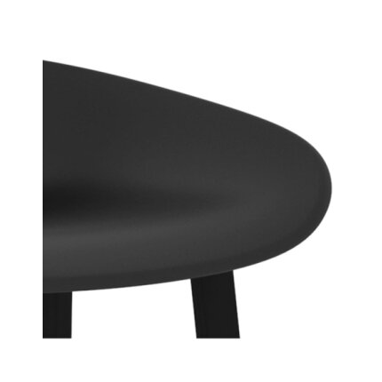 Table mange debout Scandinave avec 6 tabourets - Noir - Bois et métal