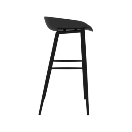 Table mange debout Scandinave avec 6 tabourets - Blanc et noir - Bois et métal