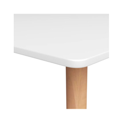 Table mange debout Scandinave avec 6 tabourets - Blanc et noir - Bois et métal