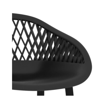 Table mange debout Scandinave avec 6 tabourets - Blanc et noir - Bois et métal