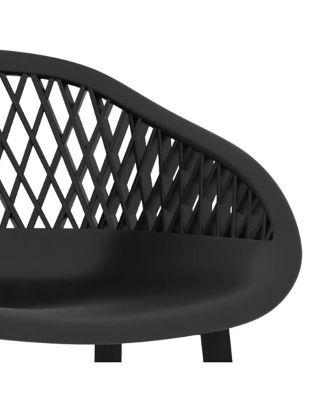 Table mange debout Scandinave avec 6 tabourets - Blanc et noir - Bois et métal