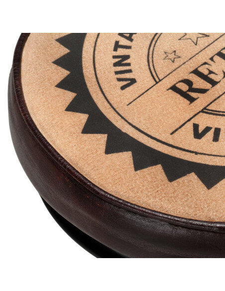 Tabourets de bar industriel en lot de 2 en cuir véritable Brun 44 x 44 x 75 cm {attributes}