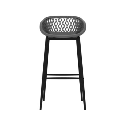 Table mange debout Scandinave avec 6 tabourets - Blanc et gris - Bois et métal