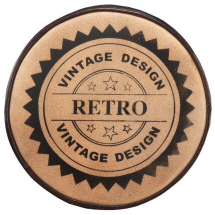 Tabourets de bar industriel en lot de 2 en cuir véritable Brun 44 x 44 x 75 cm {attributes}