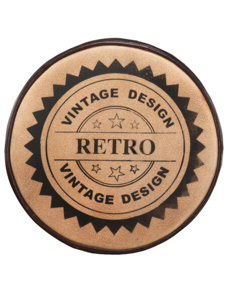 Tabourets de bar industriel en lot de 2 en cuir véritable Brun 44 x 44 x 75 cm {attributes}