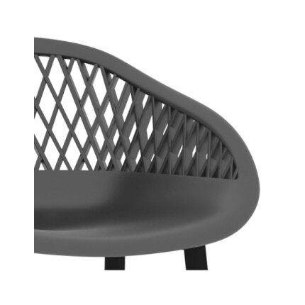 Table mange debout Scandinave avec 6 tabourets - Blanc et gris - Bois et métal