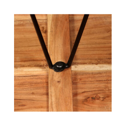 Table mange debout Industriel avec 2 tabourets - Marron et noir - Cuir naturel et acier