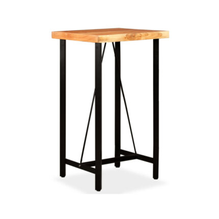 Table mange debout Industriel avec 2 tabourets - Marron et noir - Cuir naturel et acier
