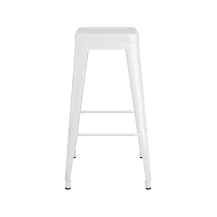 Table mange debout Scandinave avec 4 tabourets - Blanc - Bois et métal