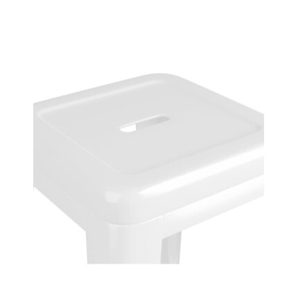 Table mange debout Scandinave avec 4 tabourets - Blanc - Bois et métal