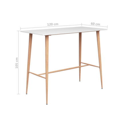 Table mange debout Scandinave avec 4 tabourets - Blanc - Bois et métal