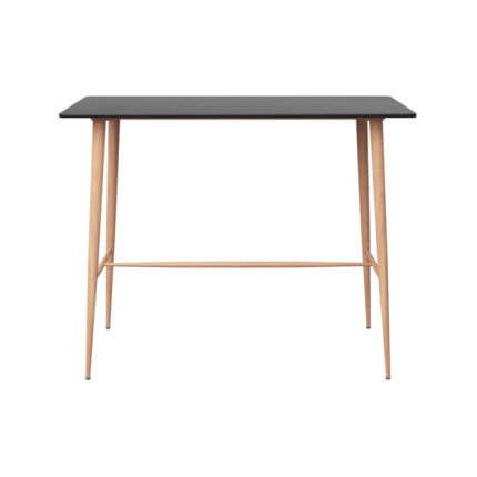 Table mange debout Scandinave avec 4 tabourets - Noir et blanc - Bois et métal