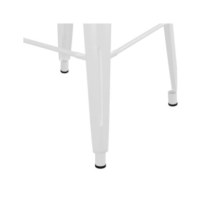 Table mange debout Scandinave avec 6 tabourets - Noir et blanc - Bois et métal