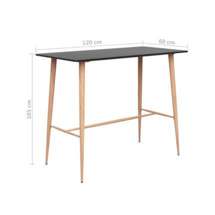 Table mange debout Scandinave avec 6 tabourets - Noir et blanc - Bois et métal
