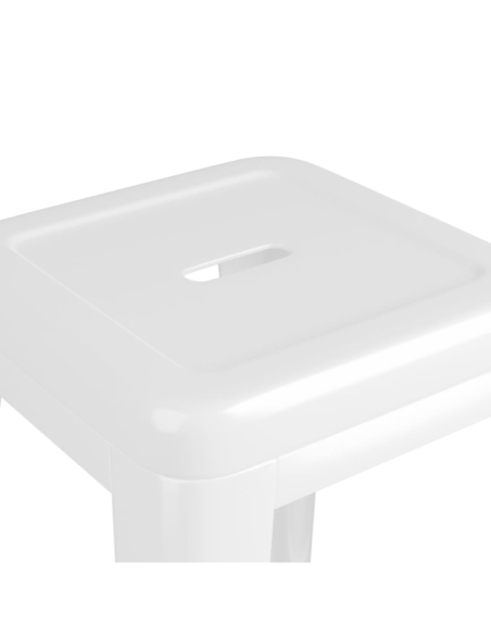 Table mange debout Industriel avec 4 tabourets - Noir et blanc - Bois et métal