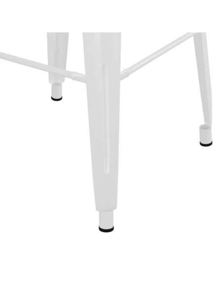Table mange debout Industriel avec 4 tabourets - Noir et blanc - Bois et métal