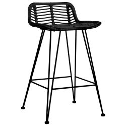Chaise de bar Bohème / Nature en lot de 2 en rotin Noir  {attributes} 2