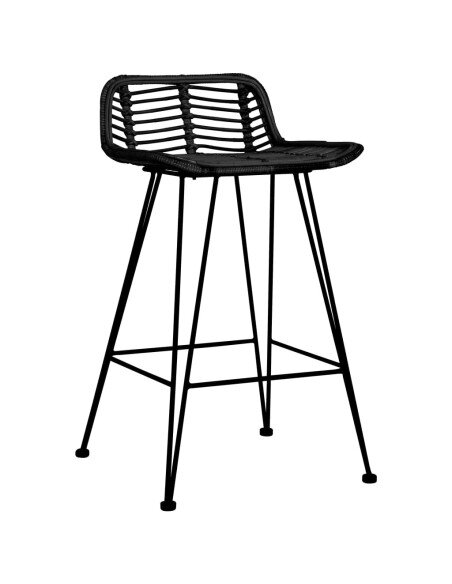 Chaise de bar Bohème / Nature en lot de 2 en rotin Noir  {attributes} Chaise de bar Bohème / Nature en lot de 2 en rotin Noir  {attributes}