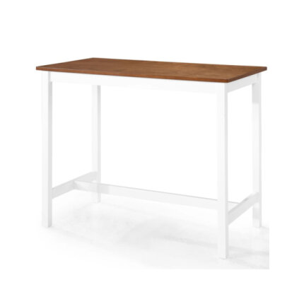 Table mange debout Campagne avec 4 tabourets - Marron et blanc 