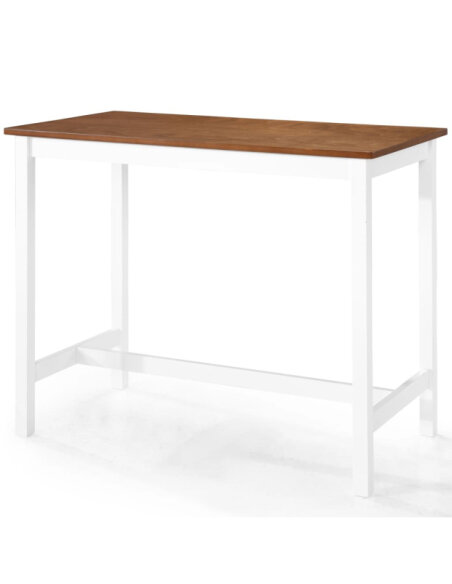 Table mange debout Campagne avec 4 tabourets - Marron et blanc 
