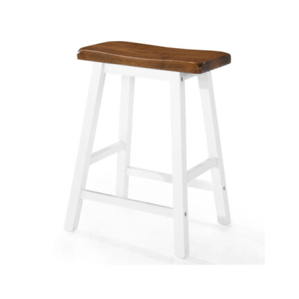 Table mange debout Campagne avec 4 tabourets - Marron et blanc 
