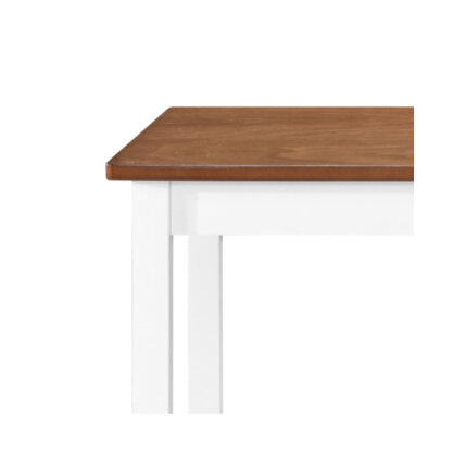 Table mange debout Campagne avec 4 tabourets - Marron et blanc 