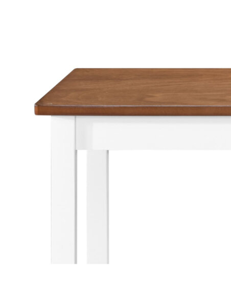 Table mange debout Campagne avec 4 tabourets - Marron et blanc 