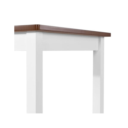 Table mange debout Campagne avec 4 tabourets - Marron et blanc 