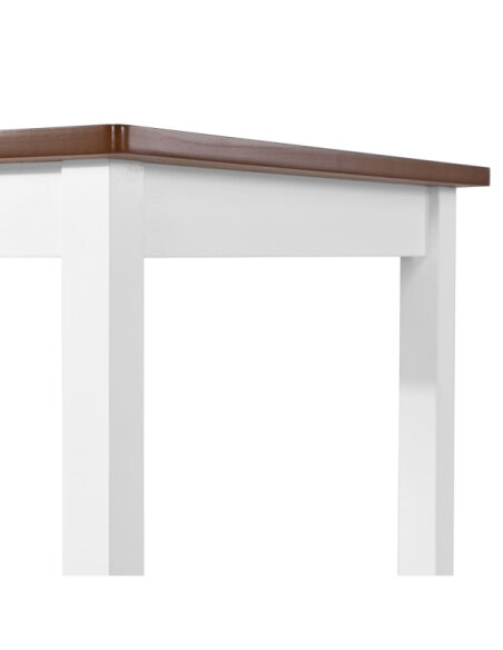 Table mange debout Campagne avec 4 tabourets - Marron et blanc 