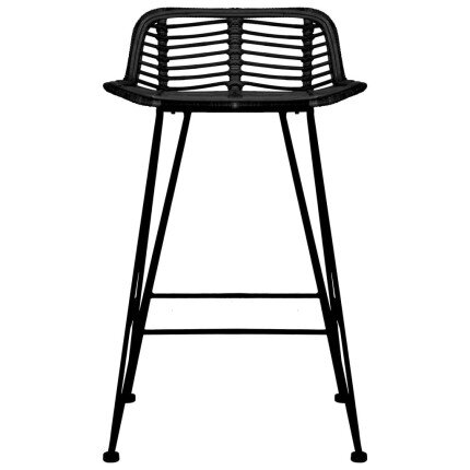 Chaise de bar Bohème / Nature en lot de 2 en rotin Noir  {attributes}