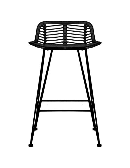 Chaise de bar Bohème / Nature en lot de 2 en rotin Noir  {attributes} Chaise de bar Bohème / Nature en lot de 2 en rotin Noir  {attributes}