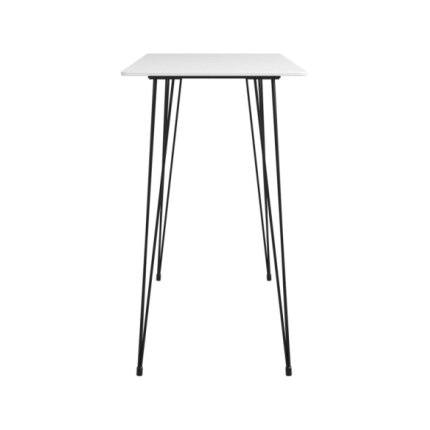 Table mange debout Scandinave avec 6 tabourets - Blanc - Bois et métal