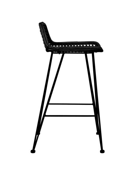 Chaise de bar Bohème / Nature en lot de 2 en rotin Noir  {attributes} Chaise de bar Bohème / Nature en lot de 2 en rotin Noir  {attributes}