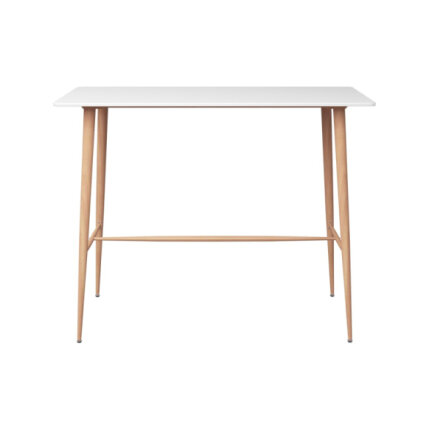Table mange debout Scandinave avec 6 tabourets - Blanc et gris - Bois et métal