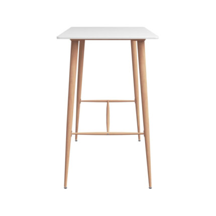 Table mange debout Scandinave avec 6 tabourets - Blanc et gris - Bois et métal