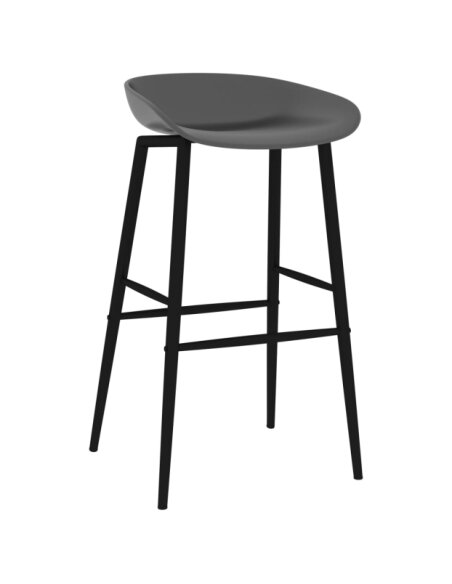 Table mange debout Scandinave avec 6 tabourets - Blanc et gris - Bois et métal Table mange debout Scandinave avec 6 tabourets - Blanc et gris - Bois et métal