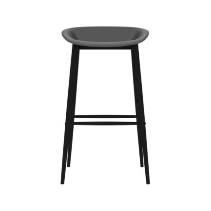 Table mange debout Scandinave avec 6 tabourets - Blanc et gris - Bois et métal