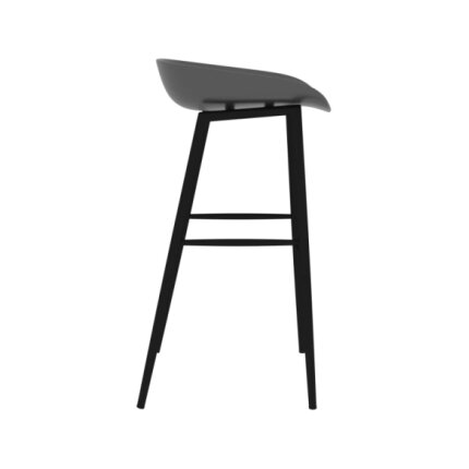 Table mange debout Scandinave avec 6 tabourets - Blanc et gris - Bois et métal