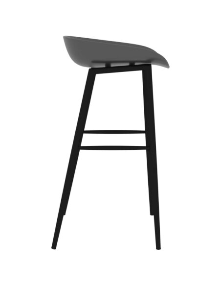 Table mange debout Scandinave avec 6 tabourets - Blanc et gris - Bois et métal Table mange debout Scandinave avec 6 tabourets - Blanc et gris - Bois et métal