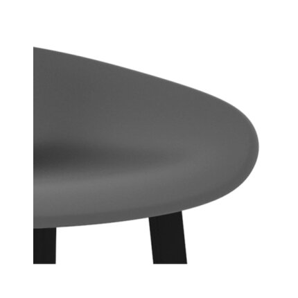 Table mange debout Scandinave avec 6 tabourets - Blanc et gris - Bois et métal