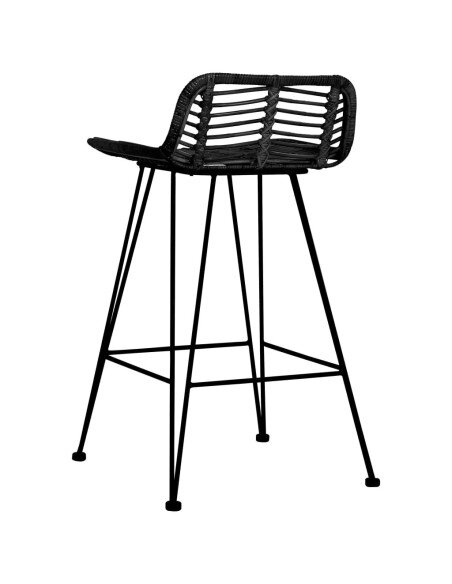 Chaise de bar Bohème / Nature en lot de 2 en rotin Noir  {attributes} Chaise de bar Bohème / Nature en lot de 2 en rotin Noir  {attributes}