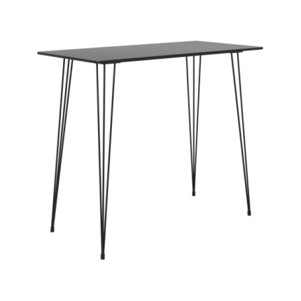 Table mange debout Industriel avec 4 tabourets - Noir et blanc - Bois et métal