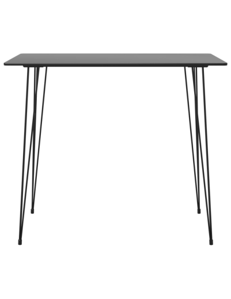 Table mange debout Industriel avec 4 tabourets - Noir et blanc - Bois et métal