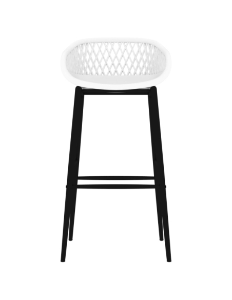 Table mange debout Industriel avec 4 tabourets - Noir et blanc - Bois et métal