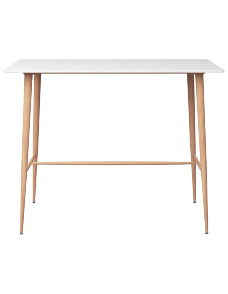 Table mange debout Scandinave avec 4 tabourets - Blanc - Bois et métal