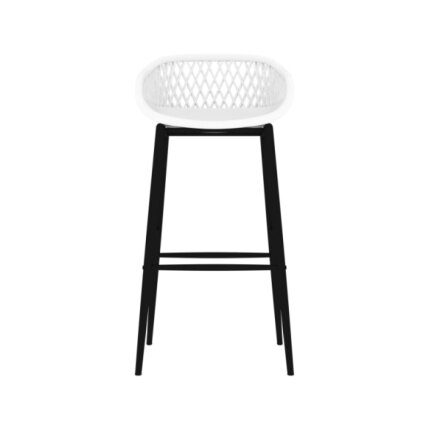 Table mange debout Scandinave avec 4 tabourets - Blanc - Bois et métal